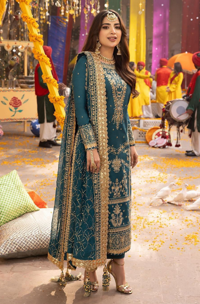 ASIM JOFA - 3PC Chiffon Sequence Embroidered ZF46