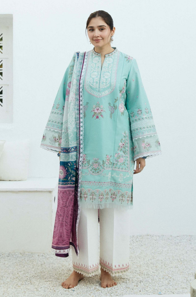 Zara Shahjahan - 3PC Dhanak Embroidered ZF29