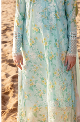3PC - Printed Lawn Shirt With Voile Printed Dupatta ZF229