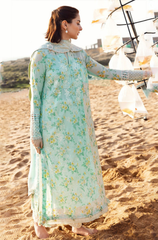 3PC - Printed Lawn Shirt With Voile Printed Dupatta ZF229