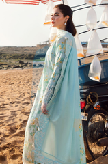 3PC - Printed Lawn Shirt With Voile Printed Dupatta ZF229