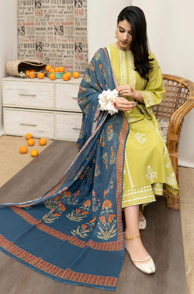 Urge - 3PC Dhanak Embroidered ZF59