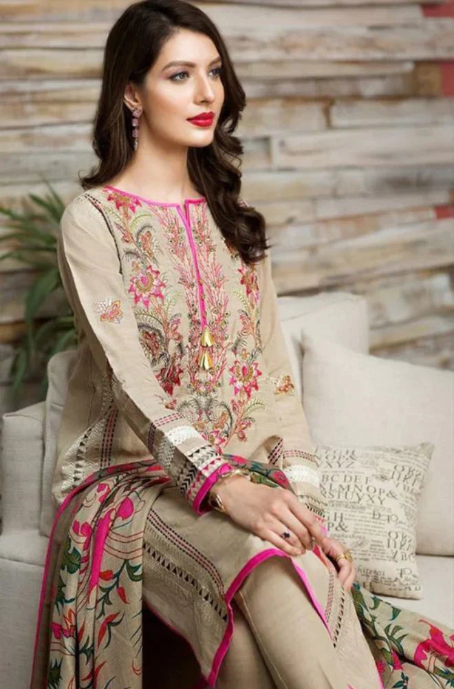 Khaadi - 3PC Dhanak Embroidered ZF37