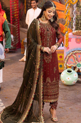 ASIM JOFA - 3PC Chiffon Heavy Embroidered ZF39