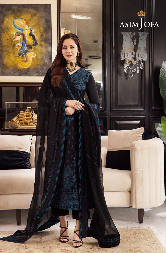 ASIM JOFA - 3PC Dhanak Heavy Embroidered ZF38