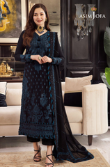 ASIM JOFA - 3PC Dhanak Heavy Embroidered ZF38