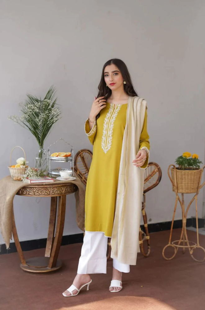 ASLING - 3PC Dhanak Embroidered ZF09