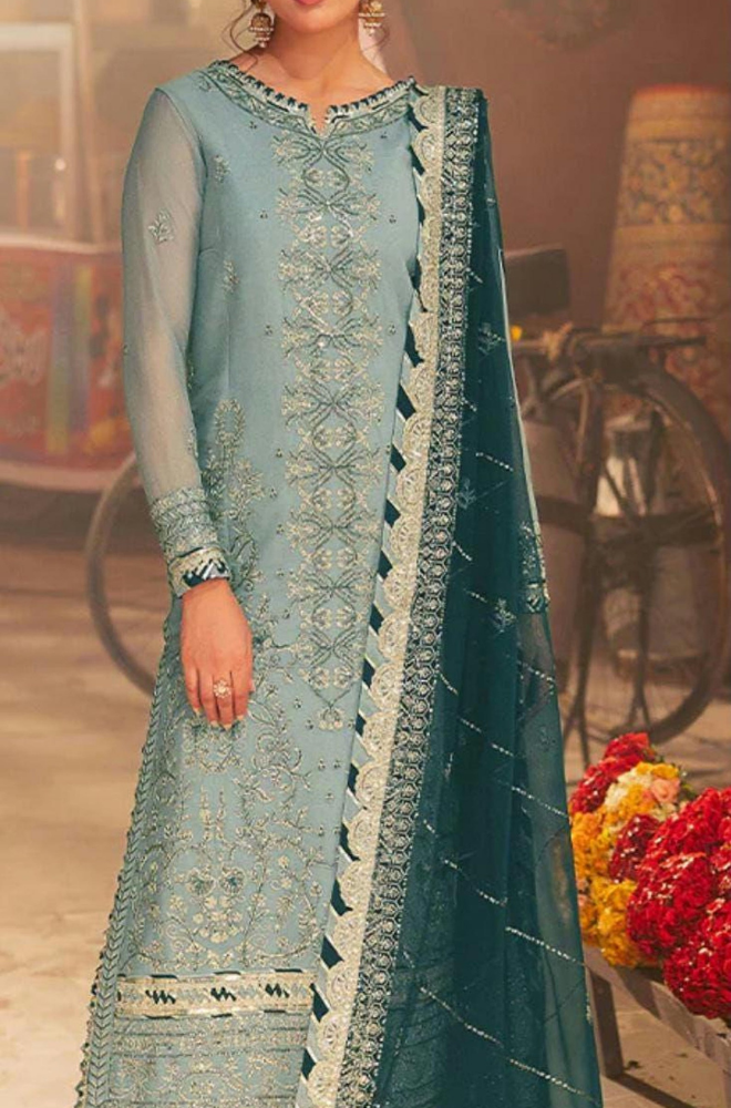 ASIM JOFA - 3PC Chiffon Sequence Embroidered ZF63