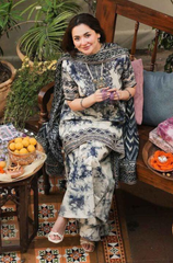 3PC - Printed Lawn Shirt With Voile Printed Dupatta ZF228