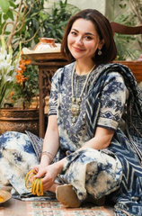 3PC - Printed Lawn Shirt With Voile Printed Dupatta ZF228