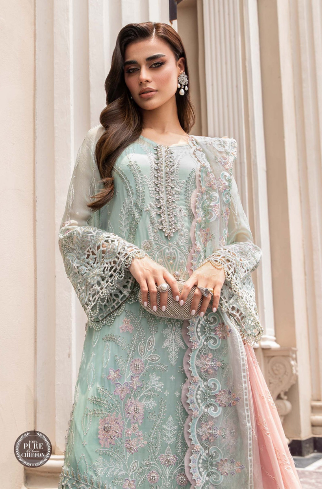 Maria B - 3PC Chiffon Heavy Embroidered ZF57