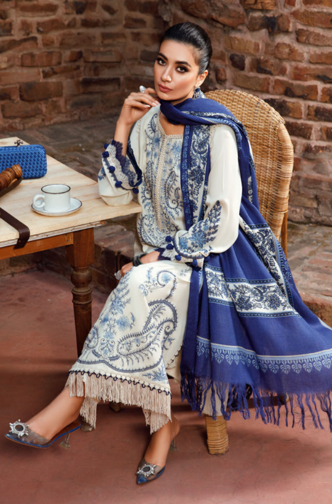 Maria B - 3PC Slub Khaddar Embroidered ZF56