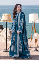 QALAMKAR - 3PC Lawn Embroidered ZF234