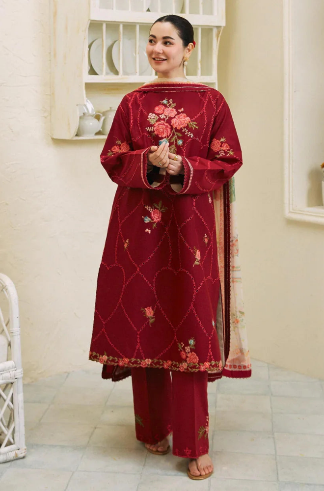 ZARA SHAHJAHAN - 3PC Lawn Chikankari Embroidered ZF211