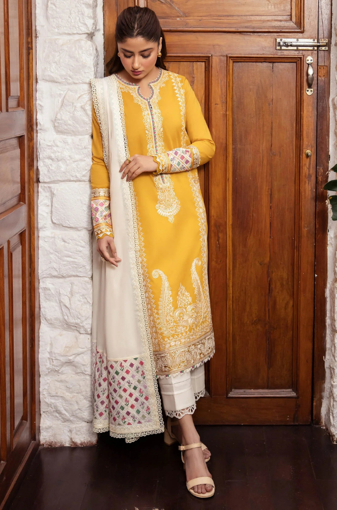 Zara Shah Jahan - 3PC Dhanak Embroidered ZF54