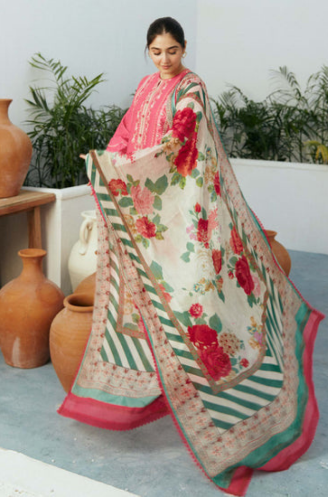 ZARA SHAHJAHAN - 3PC Lawn Embroidered ZF-204