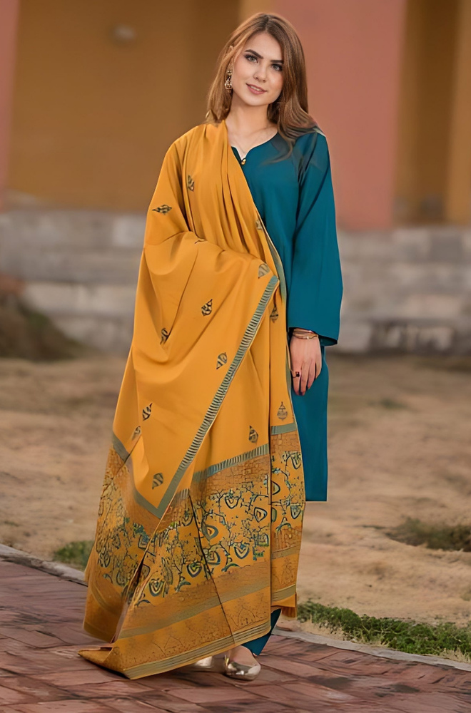 ASLING - 3PC Dhanak Embroidered ZF48