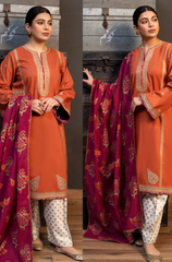 Zara Shahjahan - 3PC Dhanak Embroidered ZF08