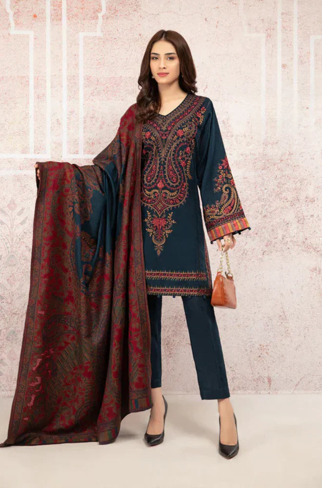 Maria B - 3PC Slub Khaddar  Embroidered ZF65