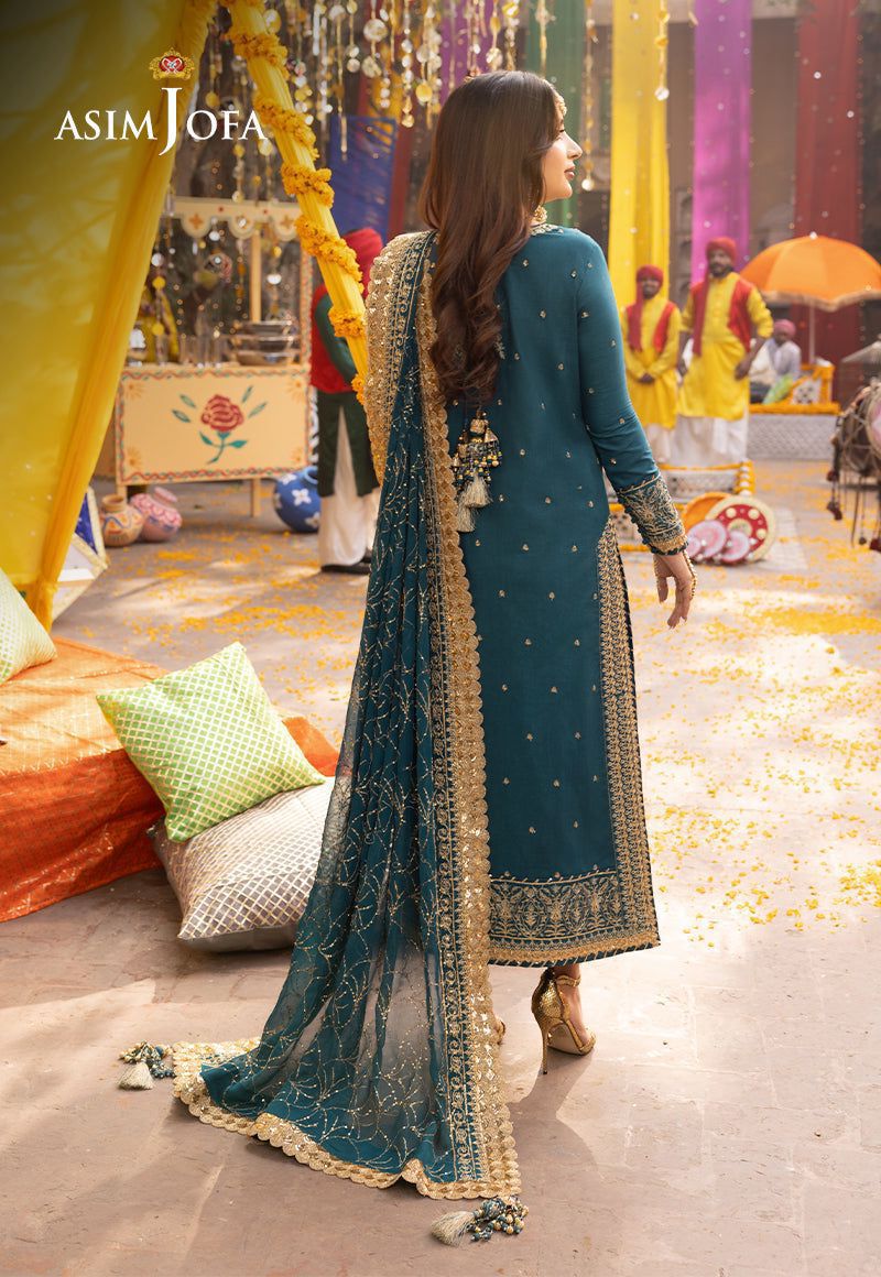 ASIM JOFA - 3PC Chiffon Sequence Embroidered ZF46